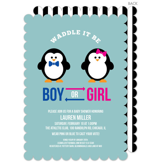 Lagoon Waddle It Be Arch Shower Invitations